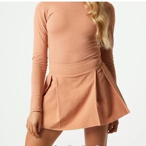 NWT! OUTRAGEOUS FORTUNE Camel Color Pleated Skort